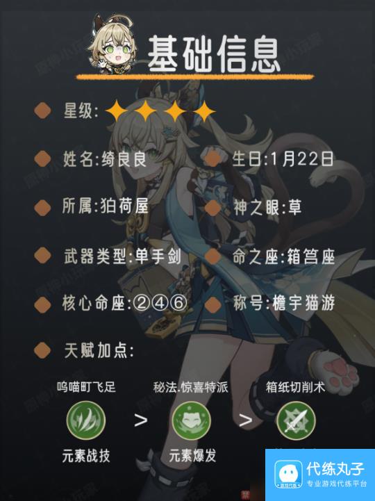 【原神】V4.6攻略 角色攻略 | 绮良良角色培养攻略