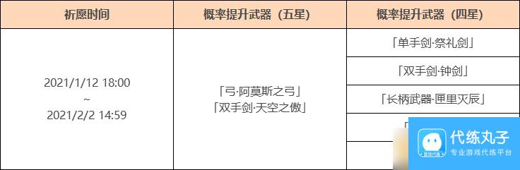 《原神》甘雨武器UP一览
